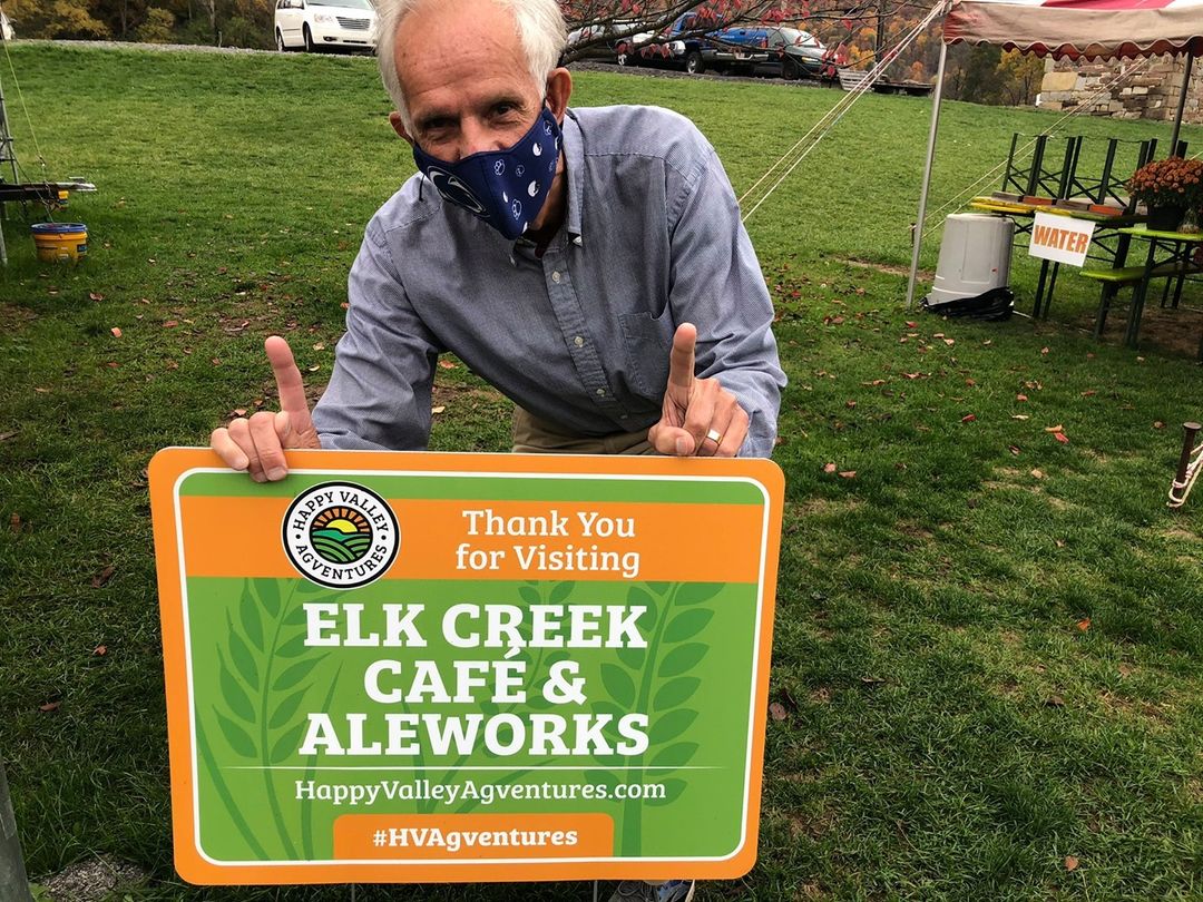 We spy Mike the Mailman with the #HVAgventures sign at @elkcreekcafe!
˙
Rooted in Millheim, Elk Creek is known for its delicious farm-to-fork cuisine and hand-crafted ales.
˙
